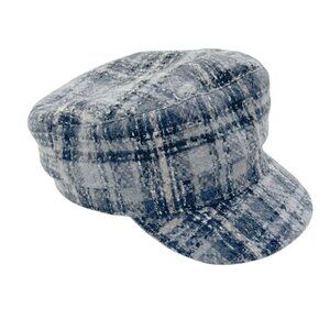 Lucky Brand Women's Grey Plaid Baker Boy Newspaper Beret Hat